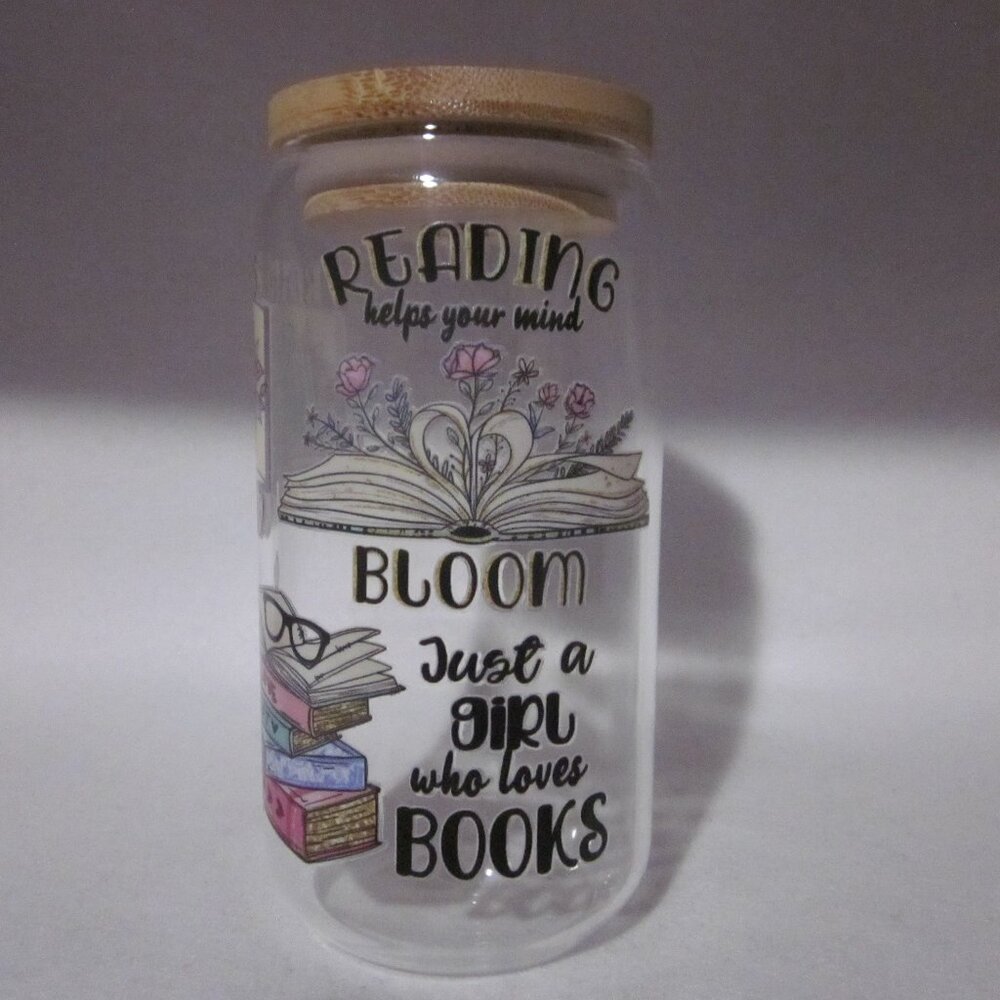 Reading Bloom Glass Can Cup.